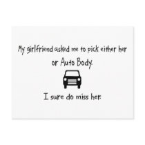 Pick Girlfriend or Auto Body Postcards