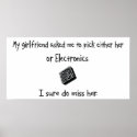 Pick Girlfriend or Electronics posters