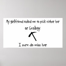Pick Girlfriend or Geology Poster