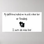 Pick Girlfriend or Reading Poster