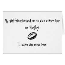Pick Girlfriend or Rugby Greeting Card