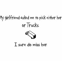 Pick Girlfriend or Trucks Photo Cutout