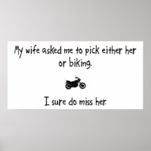 Pick Wife or Biking Posters