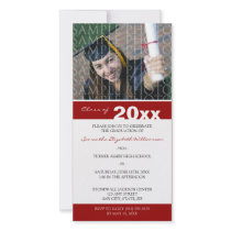 Pick YOUR Colour Custom Graduation Announcement Photo Card Template