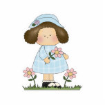 Picking Daisies Cute Flower Spring Girl photo sculptures