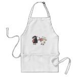 picking on the black sheep cartoon apron