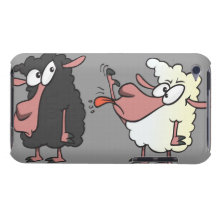 picking on the black sheep cartoon iPod Case-Mate case