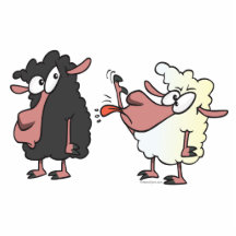 picking on the black sheep cartoon cut out