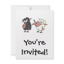 picking on the black sheep cartoon invitation