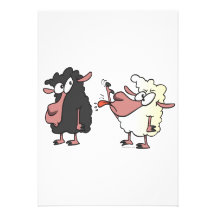 picking on the black sheep cartoon personalized invite