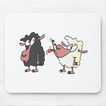 picking on the black sheep cartoon mouse pads