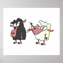 picking on the black sheep cartoon print