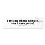 PICKUP LINES - "I lost my phone number, can I have bumper stickers