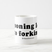 PICKUP LINES - "Spooning leads to forking" Mug