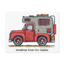 Pickup Truck Camper RV Post Cards
