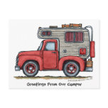 Pickup Truck Camper RV Post Cards postcards
