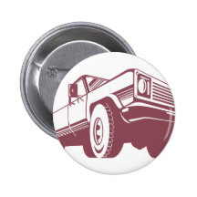 Pickup Truck Rear Retro Pinback Button