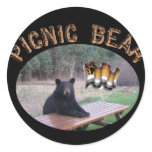 Picnic Bear Round Stickers