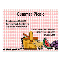 Picnic Thieves Invitation Post Cards