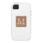 Picture of Brown Wood and Custom Monogram Letter. iPhone 4/4S Covers