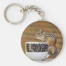 Picture of Chipmunk with Latte Coffee Cup Key Chain