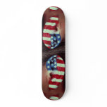 Picture of Ear, painted American flag Skateboard Deck