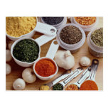 Picture of Fresh spices with garlic cloves Post Card
