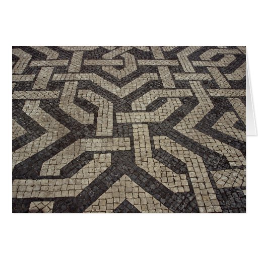 Picture of Mosaic, Lisbon, Portugal Greeting Cards