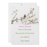 Picture of Sparrow Singing in Flowering Tree Invitation