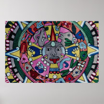 Picture of Woven cloth, Mexican design, Cuernavaca Posters