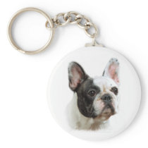 Pied French Bulldog keyring Keychains