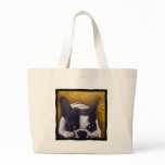 Pied Frenchie Nap Tote Bags
