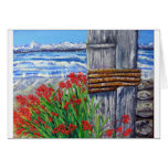 Pier and Flowers Greeting Cards