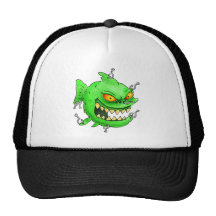 pierced evil monster fish hat2