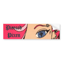 Pierced Pink Punk Pixen bumper sticker