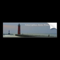 Pierhead Lighthouse, Kenosha, Wiscons... bumper stickers