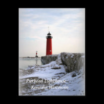 Pierhead Lighthouse, Kenosha Wisconsin postcards