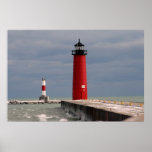 Pierhead Lighthouse, Kenosha, Wisconsin posters