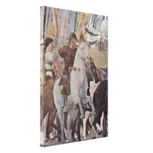 Piero della Francesca - Horsemen Stretched Canvas Print