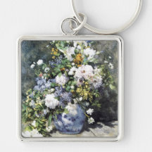 Pierre-Auguste Renoir  Vase of flowers Key Chains
