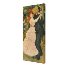 Pierre-Auguste Renoir's Dance at Bougival (1883) Stretched Canvas Print