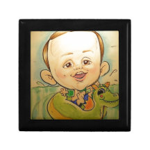 Pierre Bossier Mall Caricature "Boy in pool" Jewelry Boxes