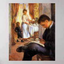 Pierre Renoir - Breakfast at Berneval Posters
