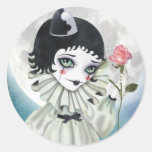 Pierrette Under the Icy Moon Round Stickers