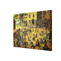 Pieter Bruegel's "Children’s Games" - 1560 Stretched Canvas Print