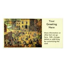 Pieter Bruegel's "Children’s Games" - 1560 Custom Photo Card