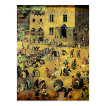 Pieter Bruegel's "Children’s Games" - 1560 Postcards