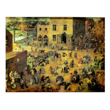 Pieter Bruegel's "Children’s Games" - 1560 Postcard