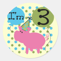 Pig 3rd Birthday Tshirts and Gifts Stickers