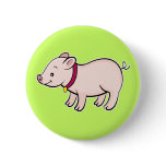 Pig button green